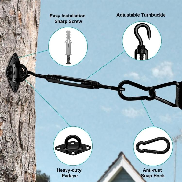 Stainless Steel Shade Sail Hardware Kits Camping Tent Installation Accessories Rectangle Sunshade Canopy Fixing Tool
