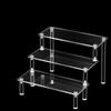 1-3 Tier Acrylic Display Stand Durable Display Rack For Cupcake Perfume Doll Transparent Trapezoidal Blind Box Storage Shelf