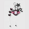 Cartoon Flocking Heart Keychain Compact Bag Charm Wing Star Decoration Bag Pendnat Lovely Gift For Friend Family