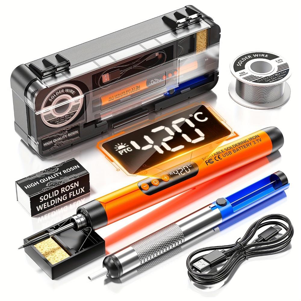 Adjustable Temperature USB Soldering Iron Set Cordless Soldering Pen Set DIY Repair
