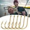 Lot de 100 hameçons métalliques robustes de 3 à 12 #, 10 tailles, pour pêche en eau douce, en eau salée, au bar, à la truite, au doré jaune