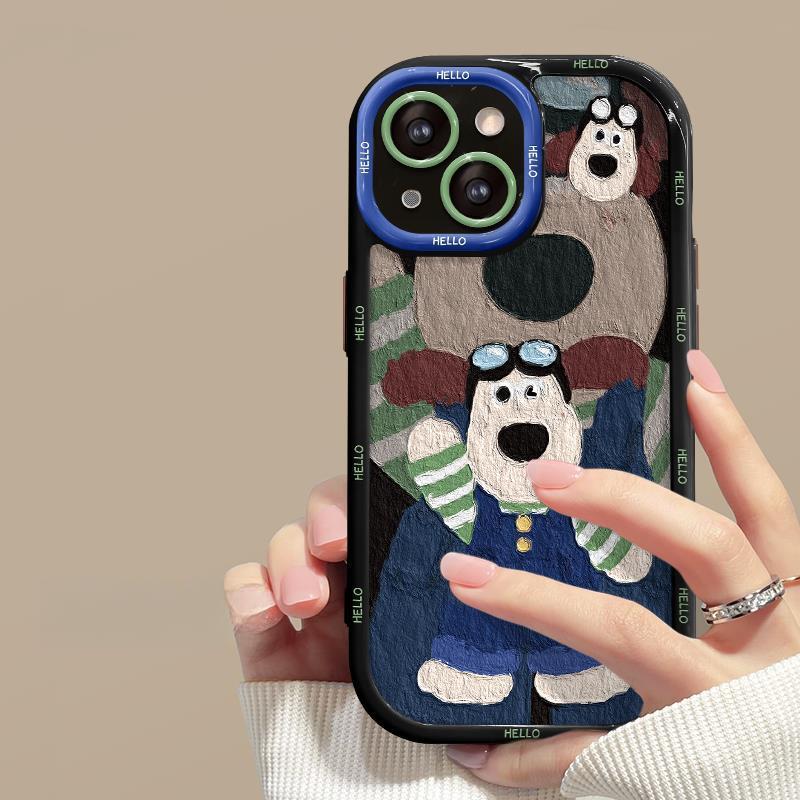 Anwendbar auf Apple 14promax Handyhülle IPhone 13/15 Ölgemälde Süßer Hund 11/12 Nische Xs/xr