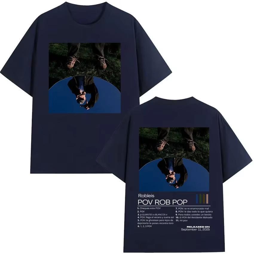 Rapper Robleis Album Cover Hip Hop Pure Cotton Men Fashion Retro Tshirts Casual Gothic Cotton Crewneck Top 2026 Spring Summer
