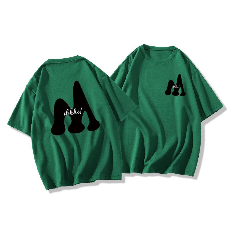 Couples pure cotton short-sleeved t-shirt women's summer loose and versatile half-sleeved t-shirt lower clothes missing design top tide