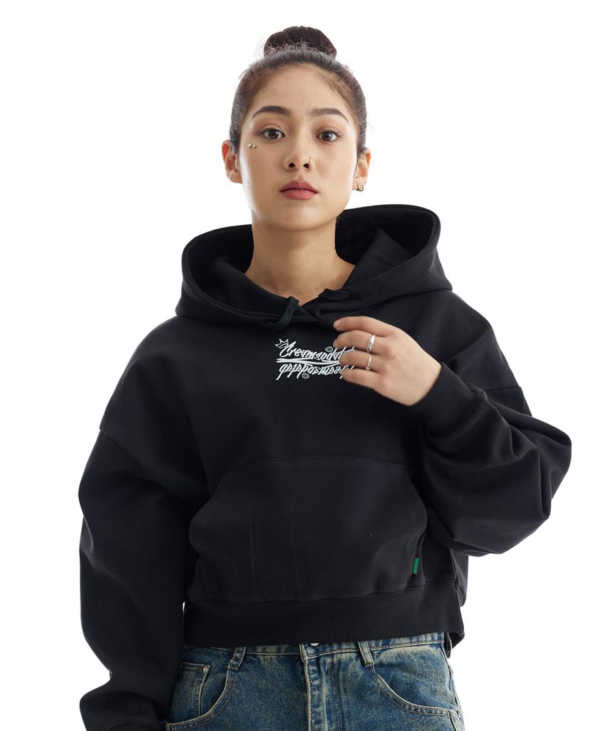 Crsd Lettering Crop Hoodie