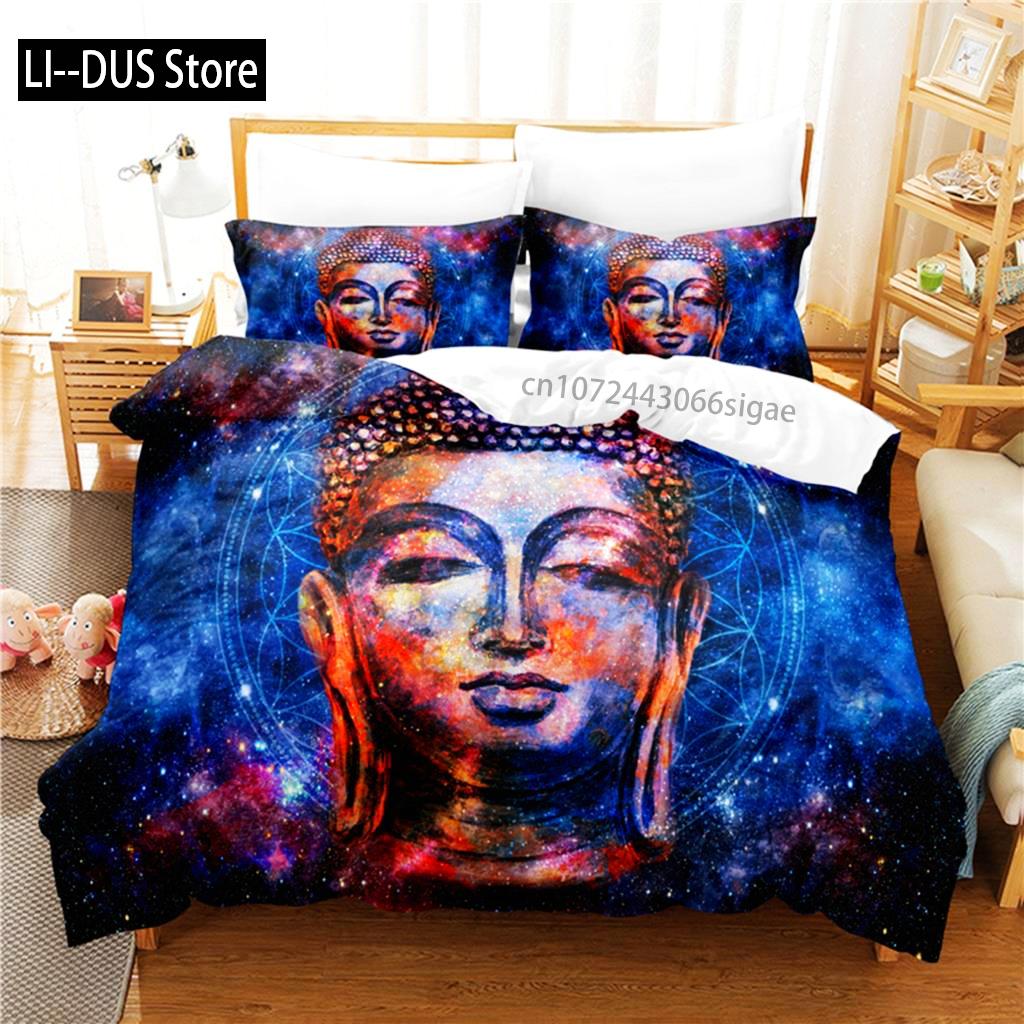 Boeddha Dekbedovertrek Boeddhistische Decoratie Exotisch Etnisch Slaapkamer Gelovige Vakantie Decoratief Dekbedovertrek Beddengoed Sets Voor Vrouwen Mannen Cadeaus