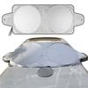 63*33.9inch Car Windshield Sun Shade Car Sun Visor with Ear Silver Coated Windshield Cover Automotive Interior Sun