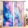 2-Panels Dreamy Smoke Gilded Gold Thread Ink Watercolor Stone Pattern Semi Blackout Curtain-Suitable for Gifting To Family