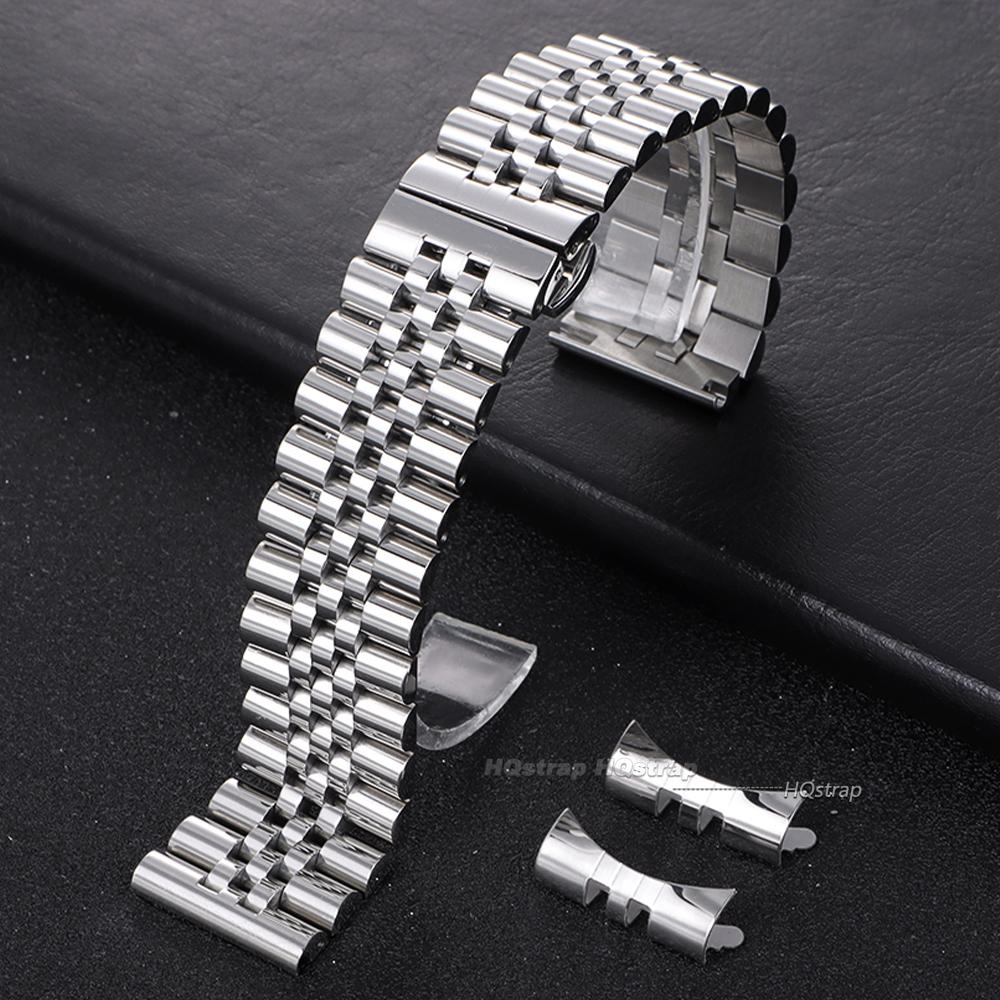 Massief Roestvrij Staal Horlogeband voor Rolex Platte Gebogen Eindband 12 13 14 16mm 17mm 18mm 19mm 20mm 21mm 22mm Heren Dames Armband
