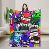 Geometry Gaming Dashed Flannel Blanket Winter Super Soft Throw Blanket for Girls Boys Bedroom Funny Bedspread Sofa Bed Cover