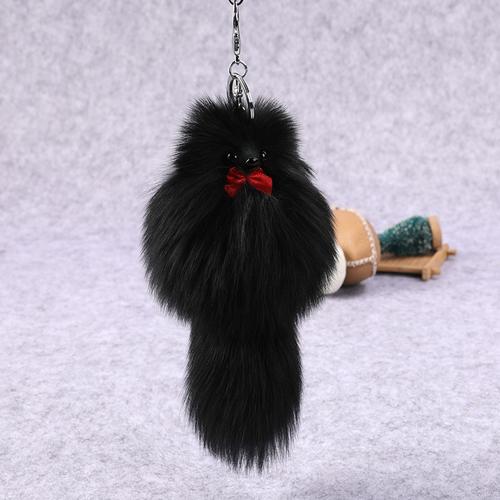 Ciondolo per borsa di volpe femminile in pelliccia di peluche di volpe, ciondolo per portachiavi per auto, ciondolo per cellulare con gioielli in vera pelliccia di capelli
