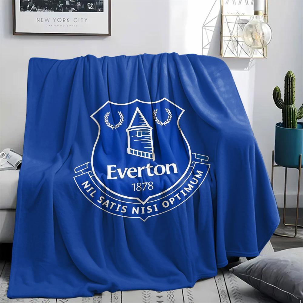 1 STuks Everton F.C. Patroon Flanellen Deken Geschikt Voor Alle Seizoenen voor Huisdecoratie Warmte en Comfort Cadeaus Vakantiecadeau