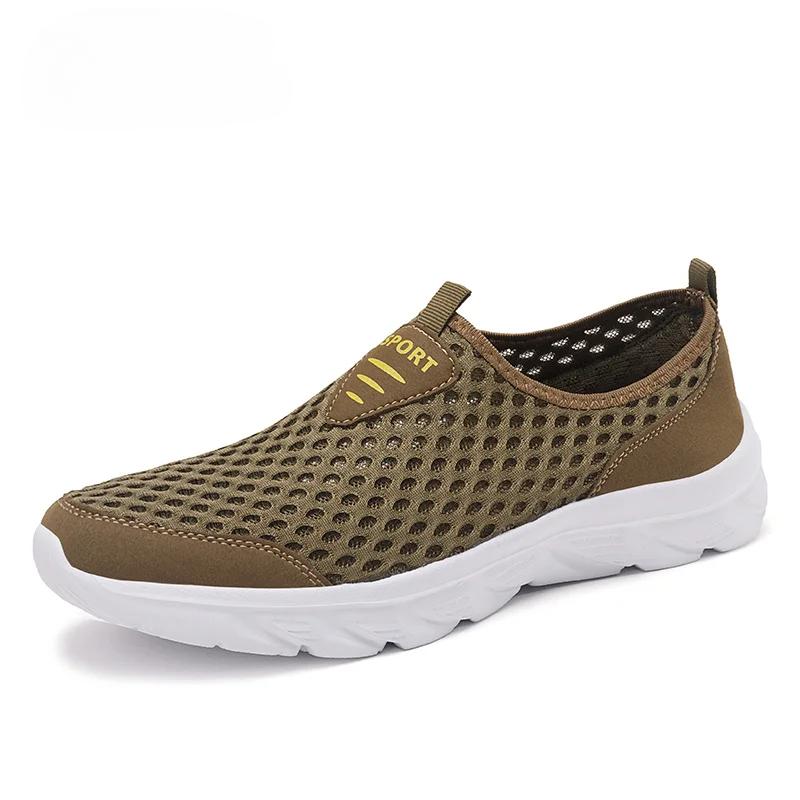 Lightweight Men Casual Shoes Breathable Slip On Male Casual Sneakers Anti-slip Men's Flats Outdoor Walking Shoes Size 39-46