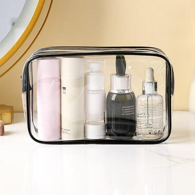 Black Frame Transparent Pouch Wash Bag Large DD-12447