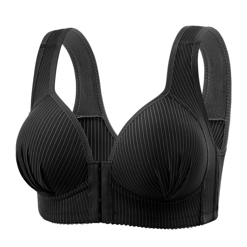 Soutien-gorge grande taille sans armature à fermeture avant de maintien pour femmes d'âge moyen et personnes âgées