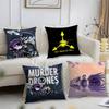 Cartoon Murder Drones Kissenbezug Kurzer Plüsch Druck Kissenbezug Quadratische Zierkissenbezüge Sofa Heimdeko