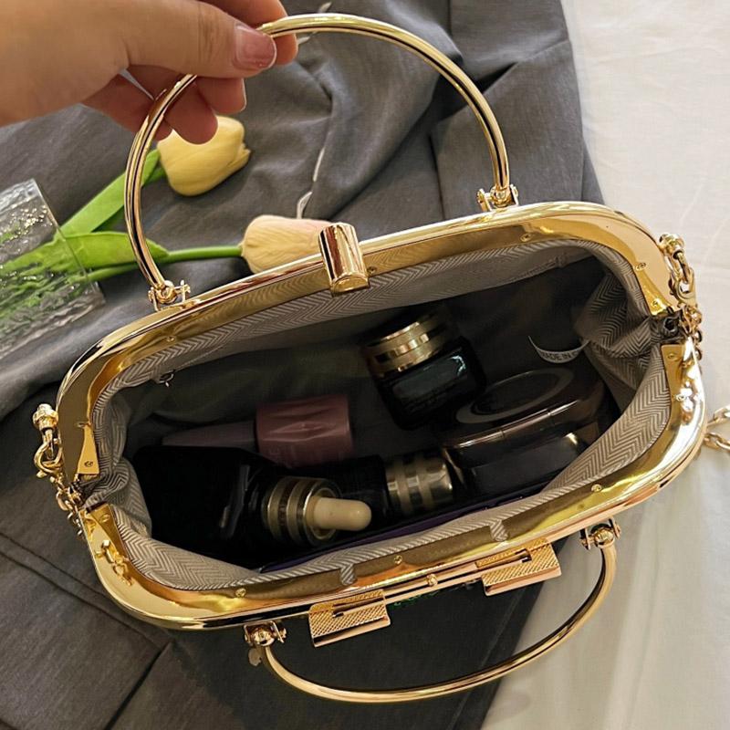 Fashion Party Bling Bags for Women  Evening Clutch  Shoulder Bags with Sequins for Ladies  Blue and Green Chain  Messenger Bags  Shell Clip  Banquet