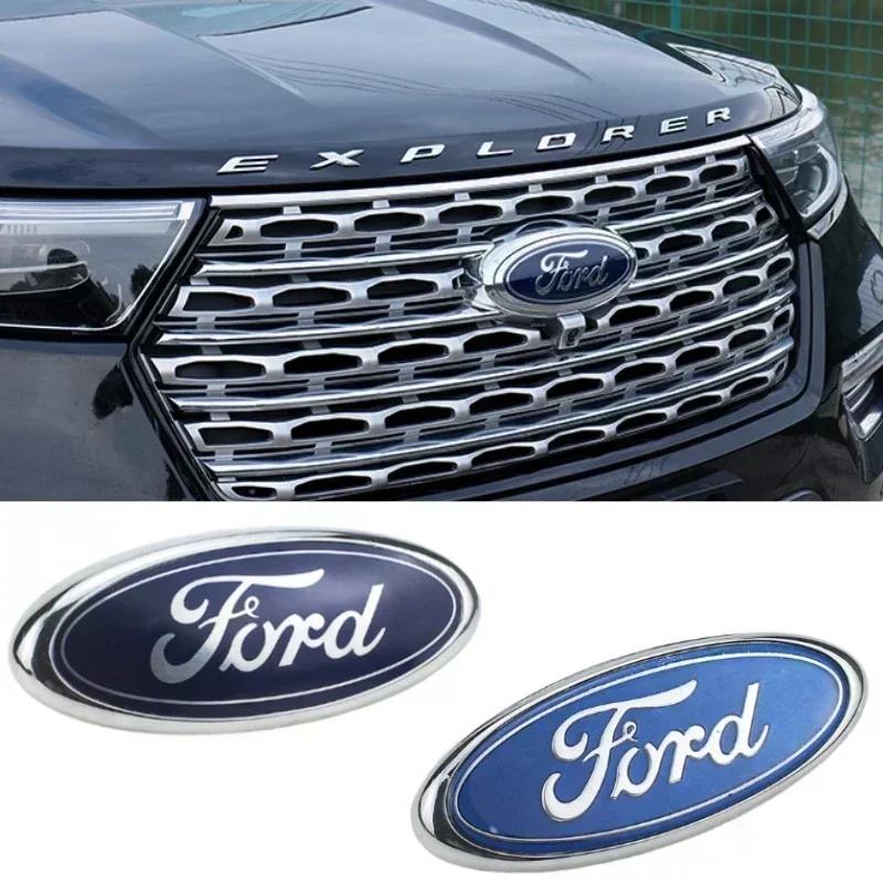 14,5CM Bil Motorhuv Emblem Märke för Ford F150 Fiesta F250 Focus Mondeo Explorer Fusion Transit Edge Stylingtillbehör