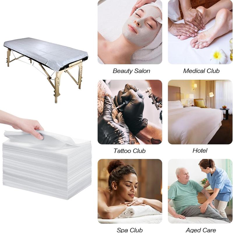100 gab vienreizlietojami palagi balti gultas pārklāji no neausta auduma spa palagi salonu masāžas palagi