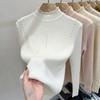 Autumn and Winter New Semi-turtleneck Knitted Bottoming Shirt Top Women's Twist Pearl Fashion Slim and Thin Inner Sweater