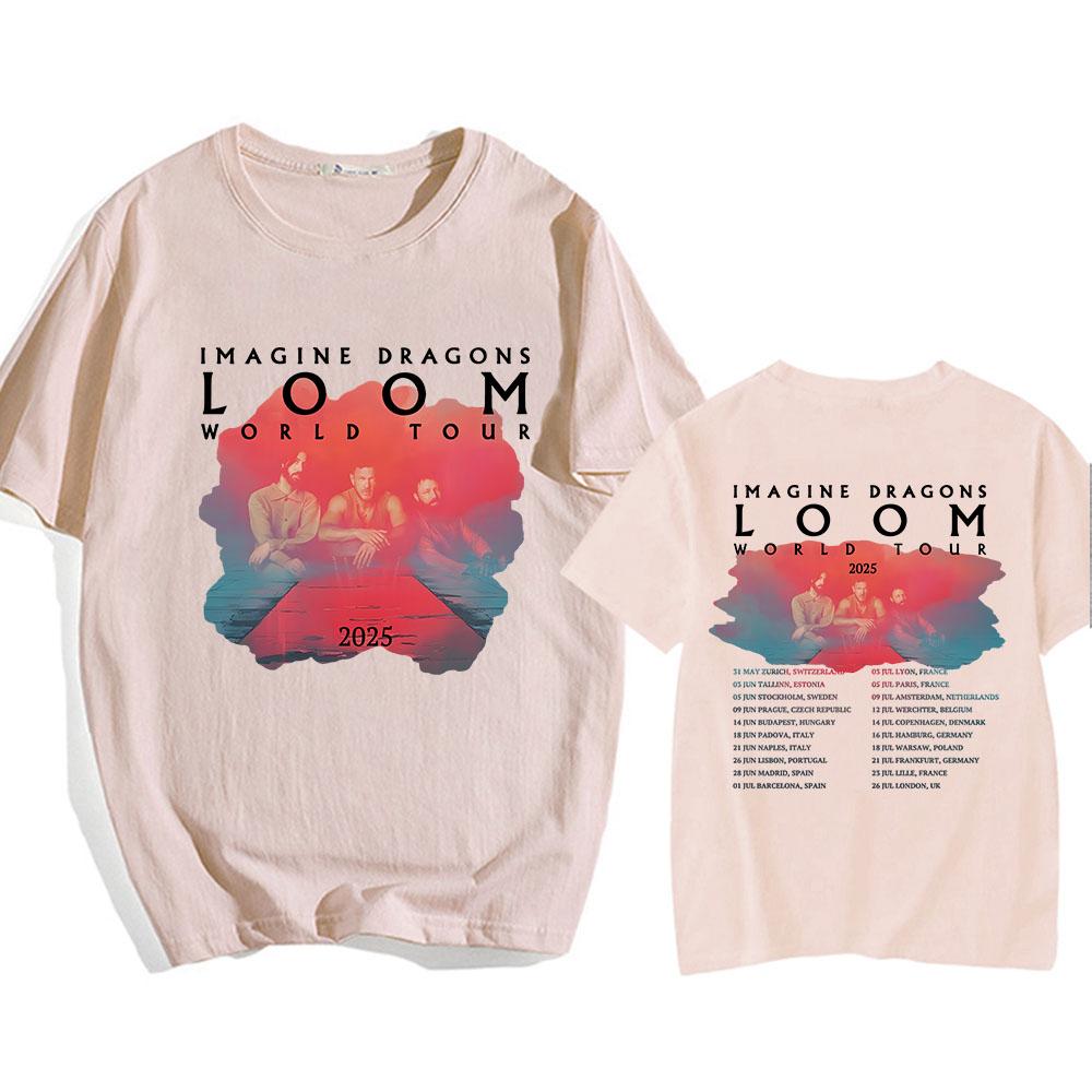 Imagine Dragons Loom Tour T-shirt Korte Mouwen Heren en Dames T-shirt Hoge Kwaliteit Zacht Street Wear Hip Hop Mode