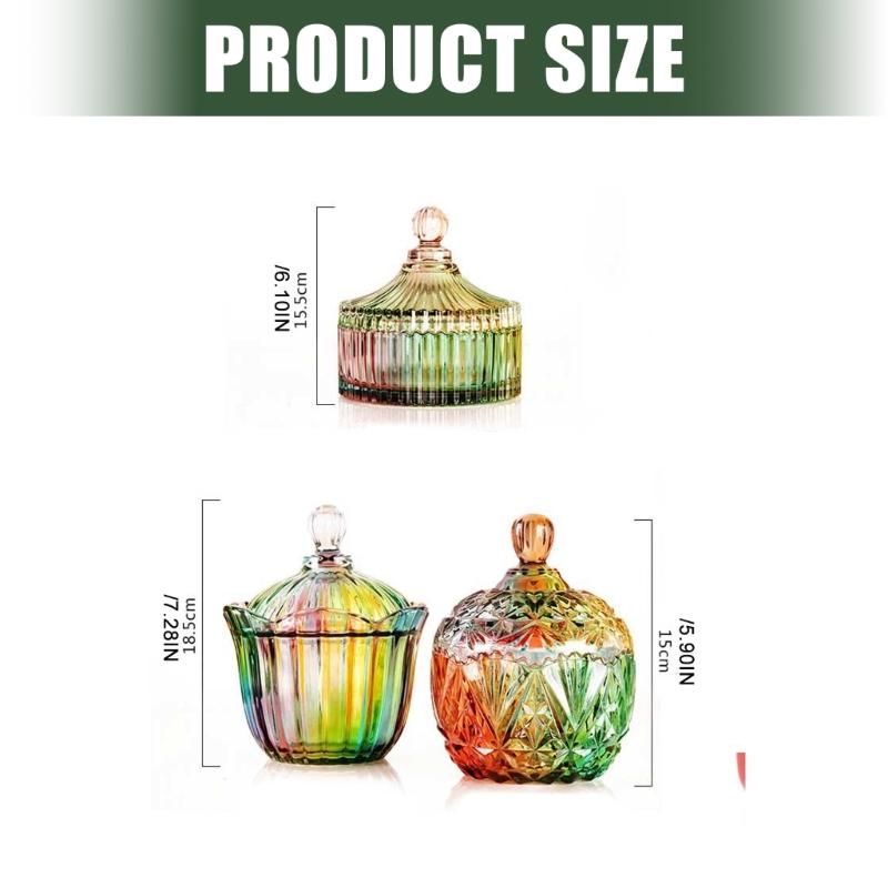 Clear View Glasses Airtight Candy Container for Dry Fruits Sweets and Jewelry with European Designs in Homes Decors
