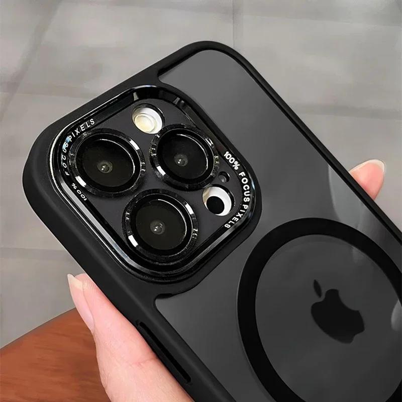 Luxury Magnetic Lens Protect Bumper Case For iPhone 17 16 15 14 13 12 11 Pro Max Funda Wireless Charge For Magsafe Hard Cover