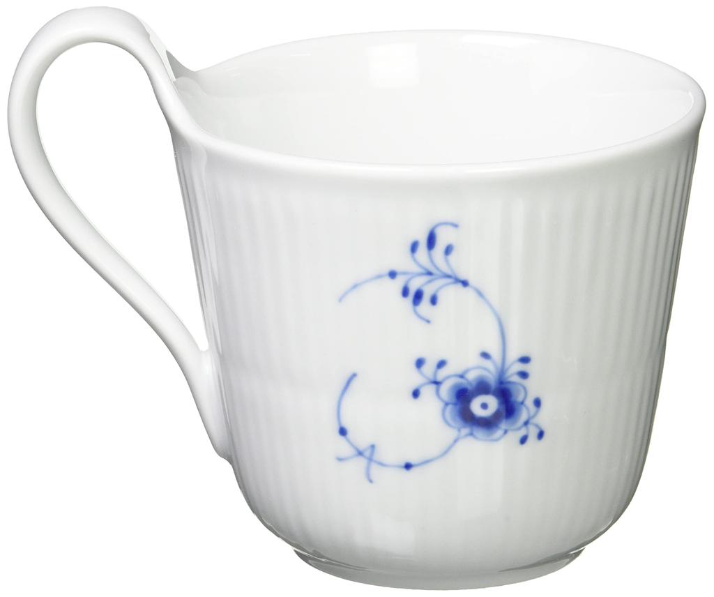 Taza de asa alta lisa, acanalada, azul Royal Copenhagen, importada, 330 ml, regalo de boda 1017163 [Producto estándar] "Y"