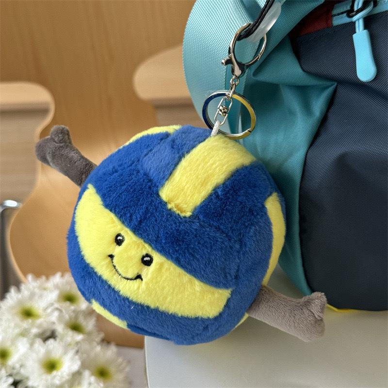 Cross-Border Sports Plush Toy Pendant: Basketball, Football, Volleyball, Badminton, Rugby, Baseball, Tennis Dolls