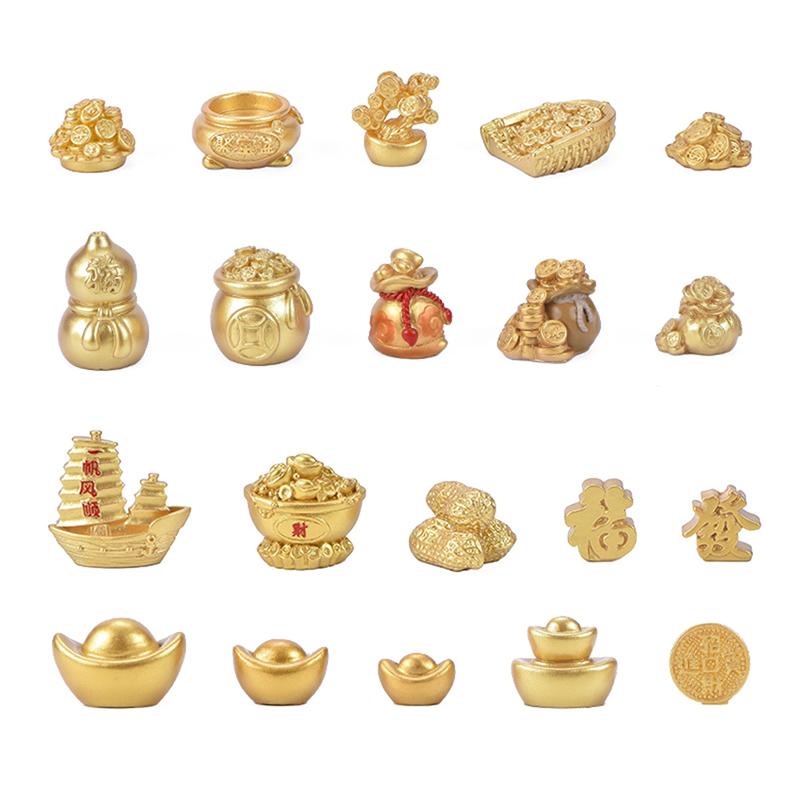 Feng Shui Auspicious Fa Cai Money Tree Gold Ingot Bag Lucky Fortune Spring Festi