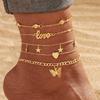European and American Five-pointed Star Butterflies LOVE Ankle bracelet5Set of Vintage Metal Fashion Layered Anklets