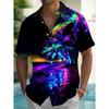 Chemise à Manches Courtes pour Homme à Imprimé Géométrique 3D Chemise Boutonnée Chemise Décontractée Chemise d'Été Vêtements Quotidiens de Vacances