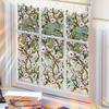 Xc8707 Rosa Blume Buntes Sonnenlicht Elektrostatische Aufkleber Doppelseitiger Visueller Fensterglas Dekorativer Aufkleber