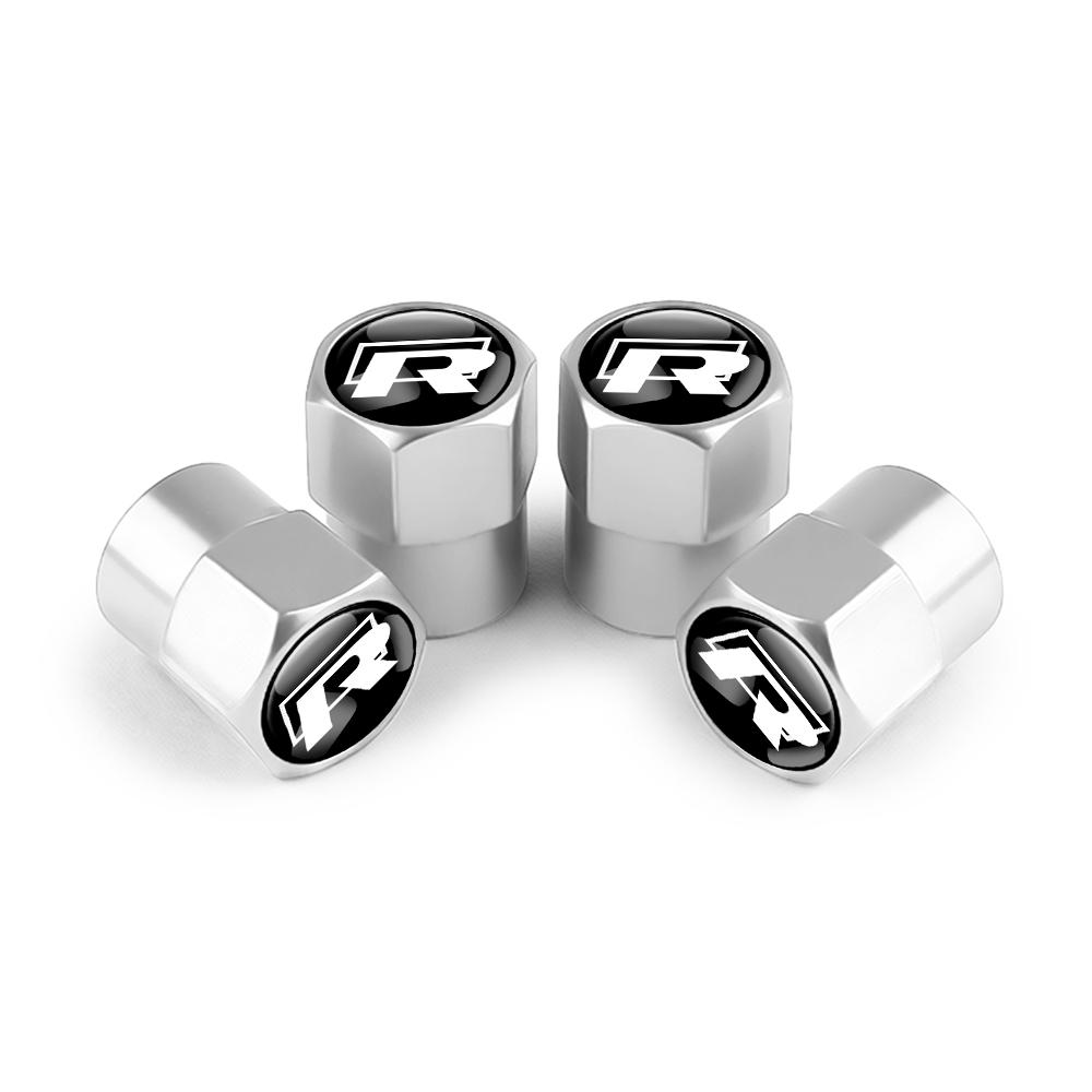 for Volkswagen Rline GTI R 4 Motion Caddy CC Golf Bora Beetle Polo 4Pcs Car Wheel Tire Valve Cap Airdust Cover Auto Accessories