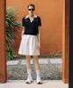OBER GOLF Linen Combination Mesh Knit Top (Black)