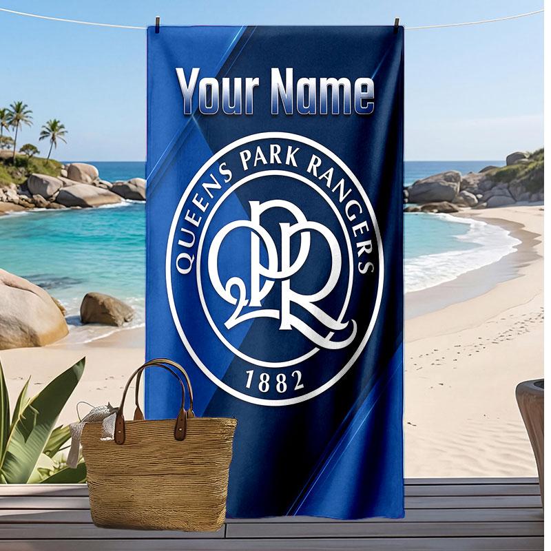 Queens Park Rangers FC Gepersonaliseerde Bedrukte Strandlaken Voetbal Logo Steun Aangepaste Naam Tekst Absorberende Handdoek Voor Sport Reizen Speciaal Cadeau