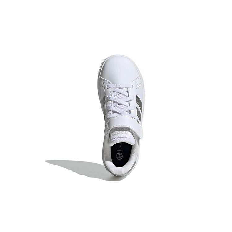 adidas Grand Court 2.0 Little Kid White Matte Silver Kids Sneakers Cloud-White GW6516