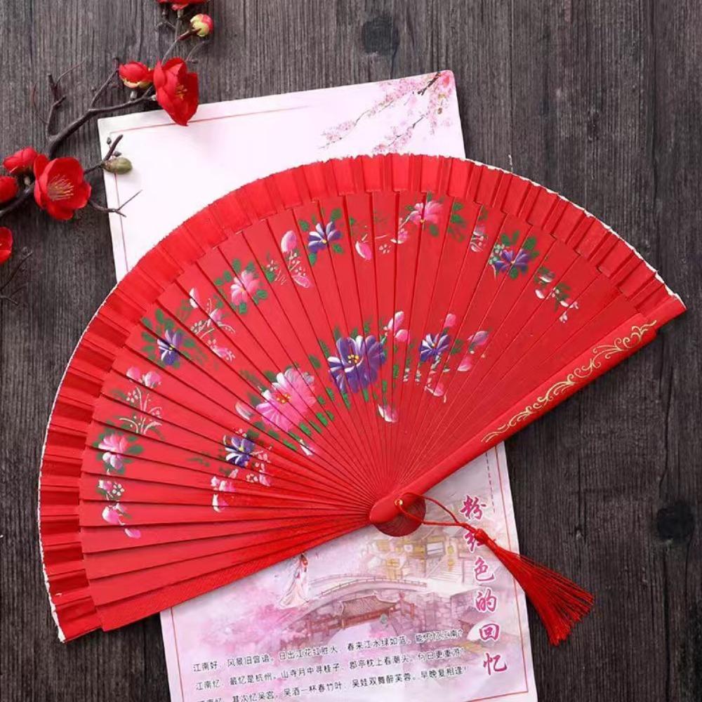 Classical Wooden Folding Fan Double Sided Hollow Out Spanish Dancing Fan Floral Dance Fan Decoration