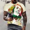 Nieuw Harajuku 3D T-shirt Bob Marley Print Heren Korte Mouw Zomer Casual Ademend Oversized T-shirts Mode Populaire Rapper Tops