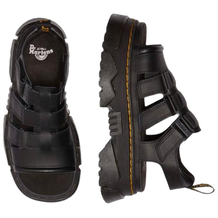 Dr. Martens Mattison 3 PU Leather Minimalist Comfortable Roman Sandals Women Sandals Black 40891001