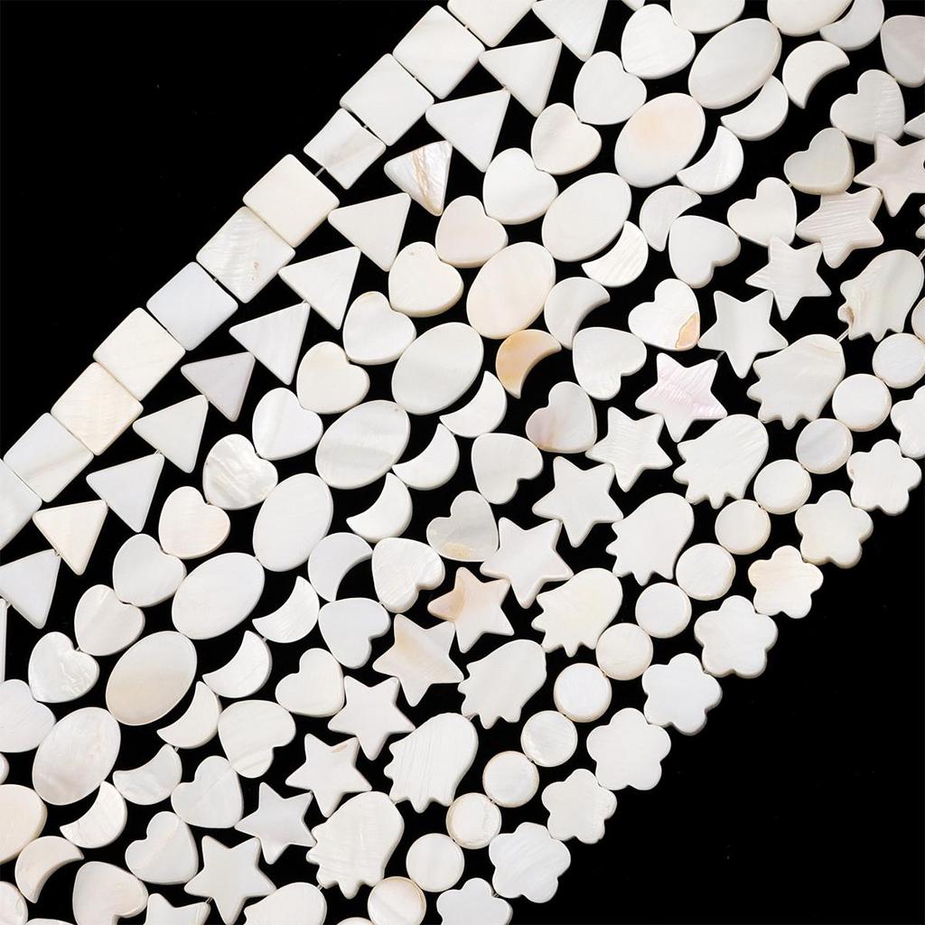 22-115 Stück Natürliche Süßwasser-Schalentiere Geometrieperlen für DIY Halskette Armband Ohrringe Schmuckherstellung