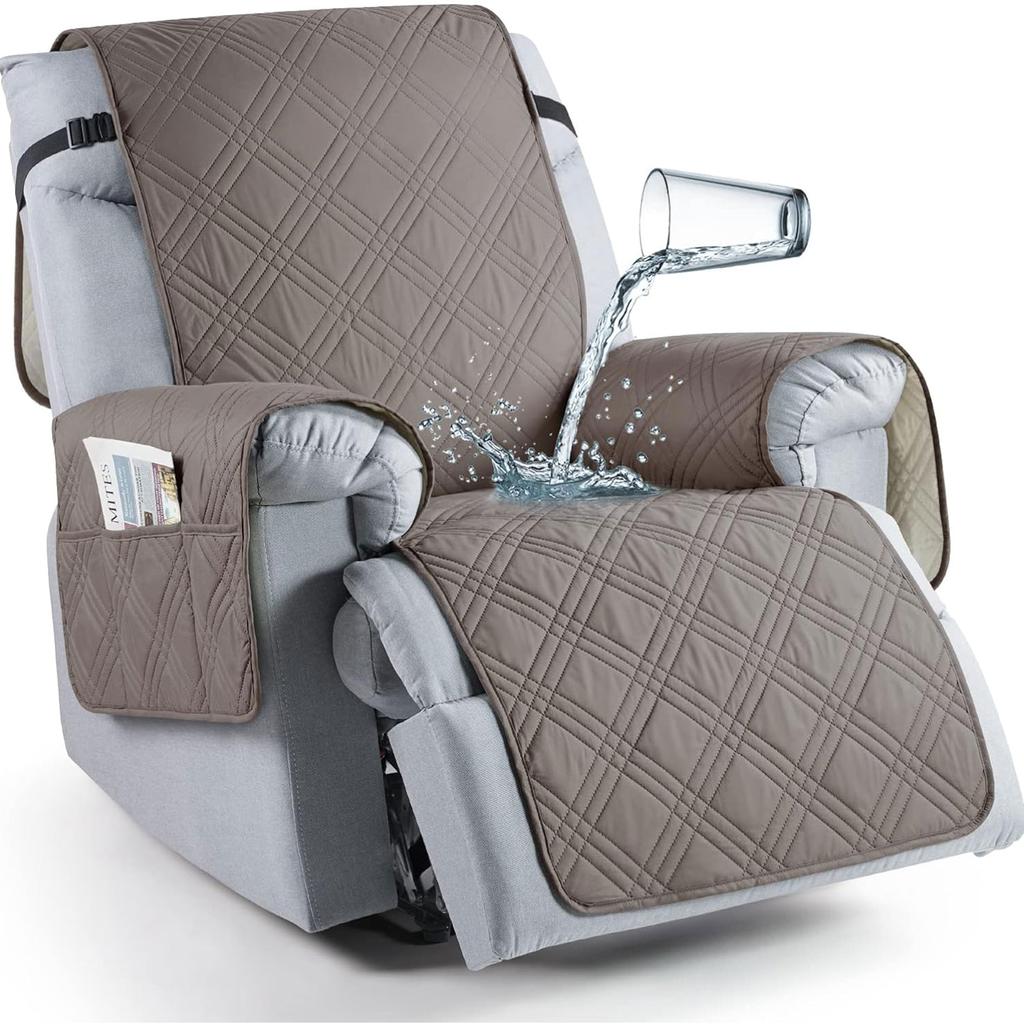 Waterproof Recliner Chair Cover Non Slip Armchair Slipcovers For Recliner Chair With Pocket Washable Reclining Chair Cover
