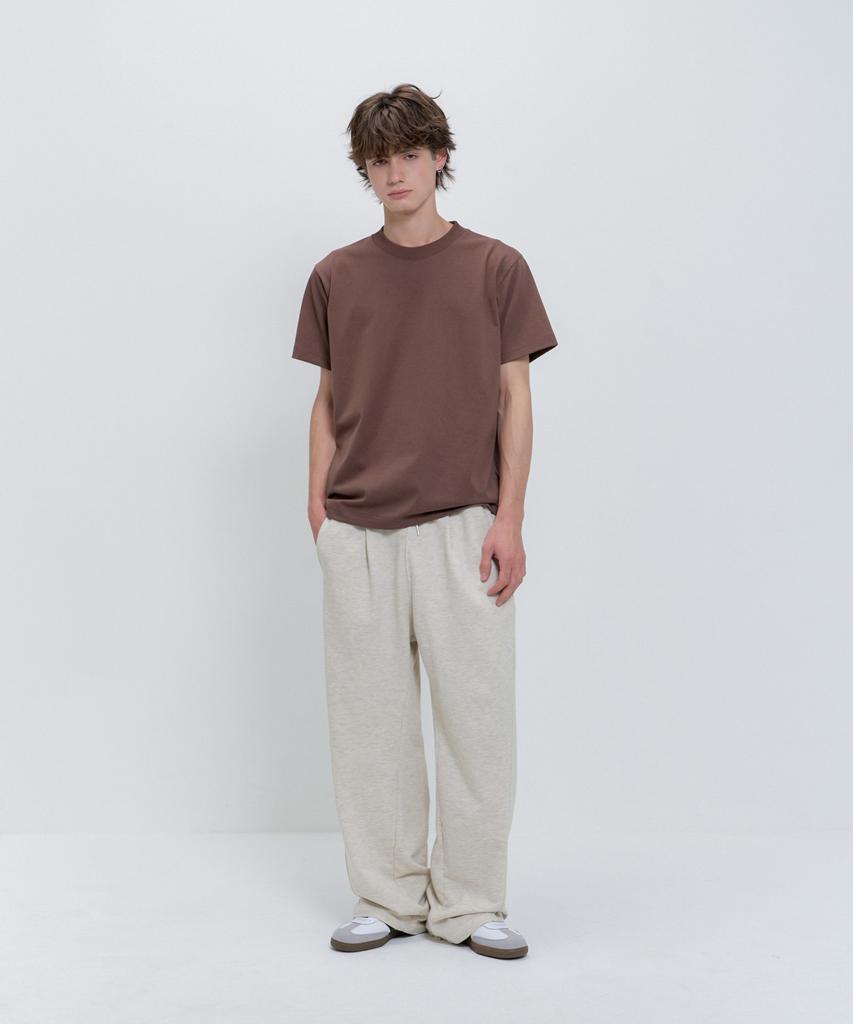 PSSHOPPER Basic Cool Skin Short Sleeve T-Shirt [Brown]