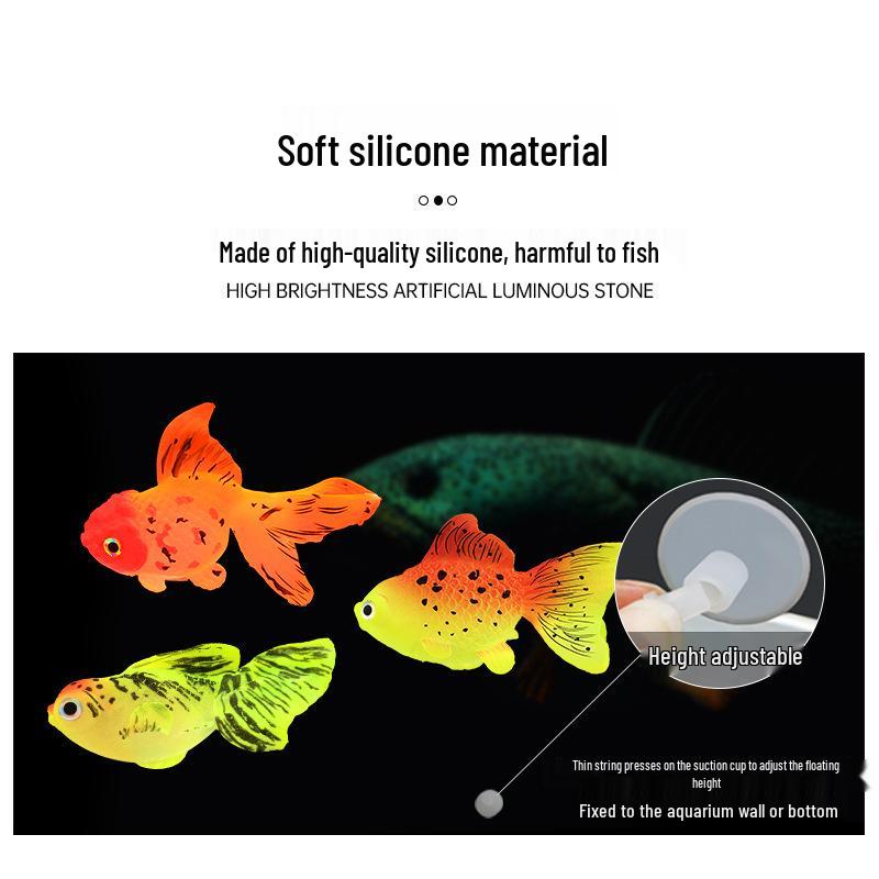 Luminous Goldfish & Jellyfish Aquarium Ornaments - Silicone Simulation for Landscaping