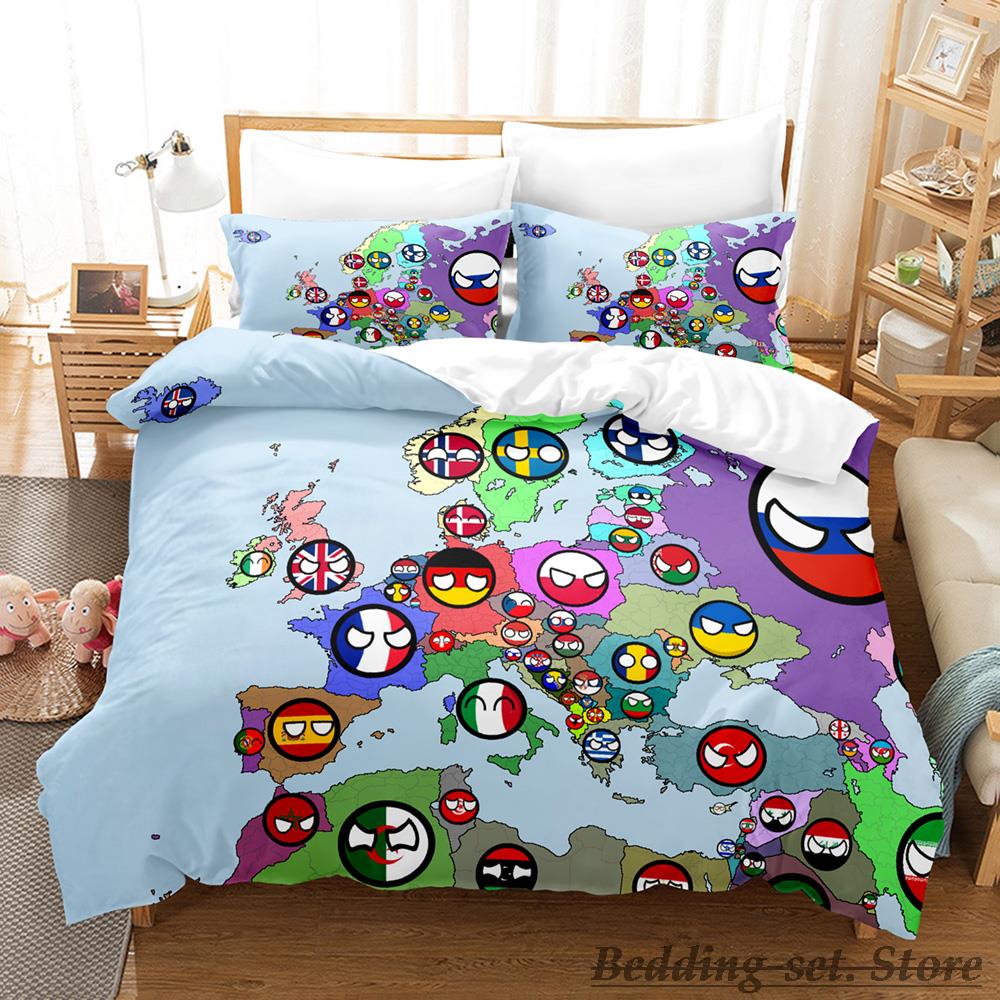 New Countryball Polandballs Bedding Set Single Twin Full Queen King Size Bed Set Aldult Kid Bedroom Duvetcover Sets Anime