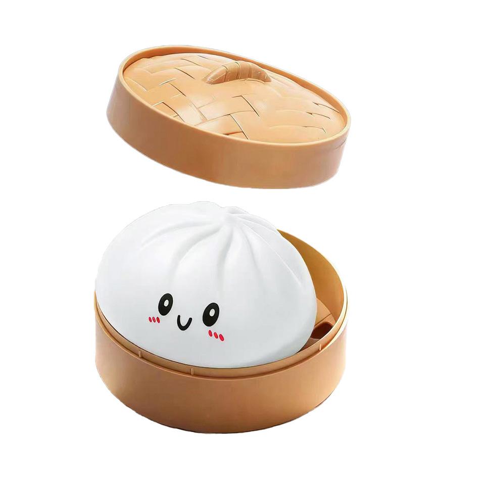 Lindo Bollo al Vapor Juguete Anti-Estrés para Mover los Dedos - Juguete de Espuma Squishy de Rebote Lento para Descompresión para Niños y Adultos
