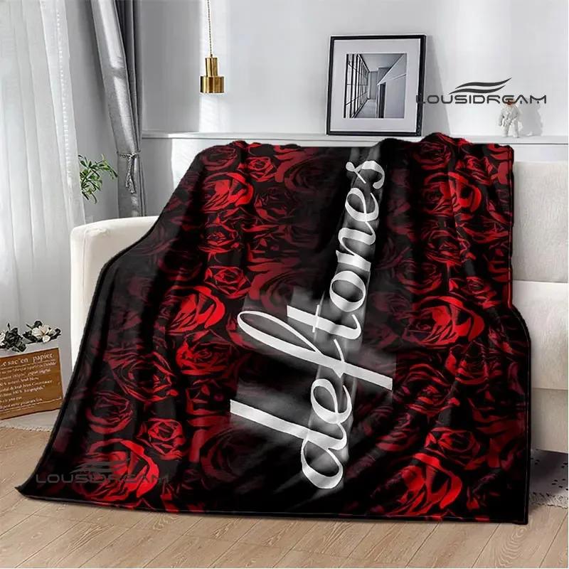 Deftones Band Logo Printed Blanket Kids Blanket Flannel Soft Cozy Blanket Home Travel Blanket Birthday Gift Decoration
