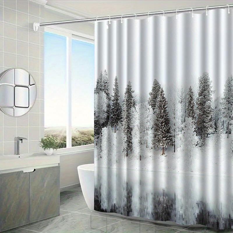 Jit1pc Scenic Pattern Shower Curtain, High-End Elegant Bathroom Curtain, Printed Decorative Shower Curtain for Home, Partition