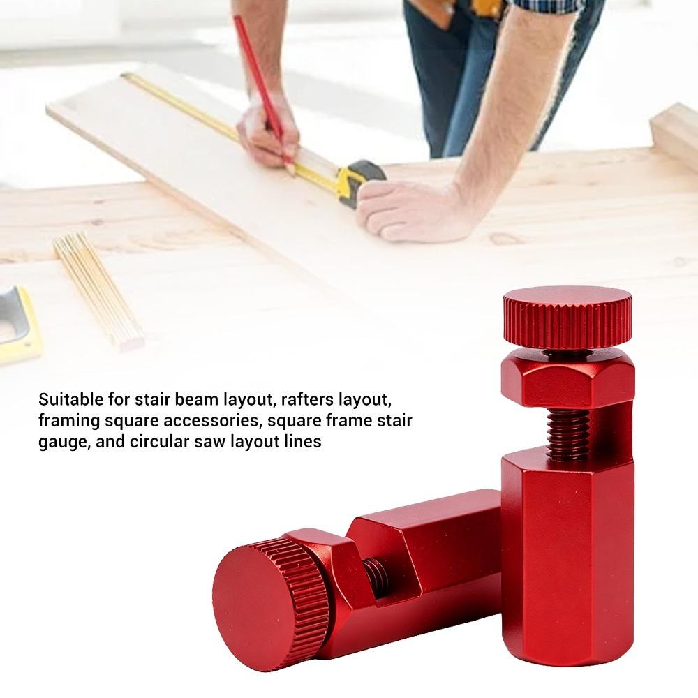 Aluminum Alloy Framing Square Stops Bright Red Framing Jig Tool Stable Tall Stair Gauges Roofing