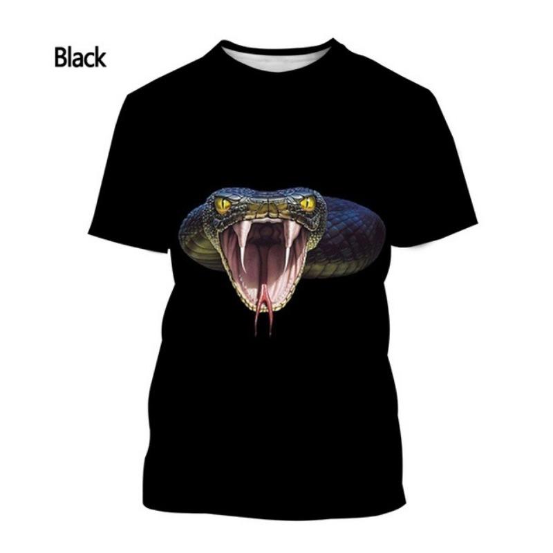 Cobra Series 3D Printed Men's Casual Short Sleeved T-shirt